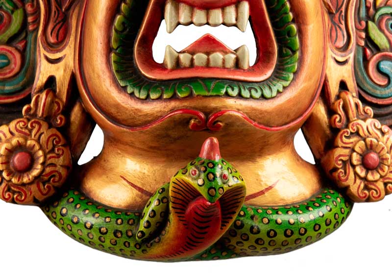 Masque Mahakala Tibétain Dharmapala En Bois – Danse Cham Du Népal