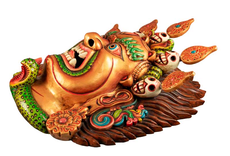 Masque Mahakala Tibétain Dharmapala En Bois – Danse Cham Du Népal