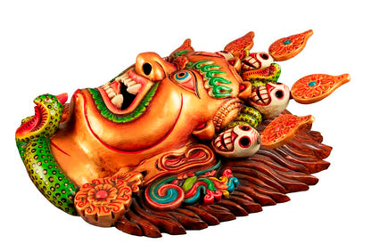 Masque Mahakala Tibétain Dharmapala En Bois – Danse Cham Du Népal
