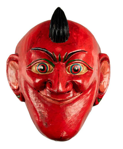 Masque Joker Rouge Danse Cham Bouddhiste – Bois Du Népal