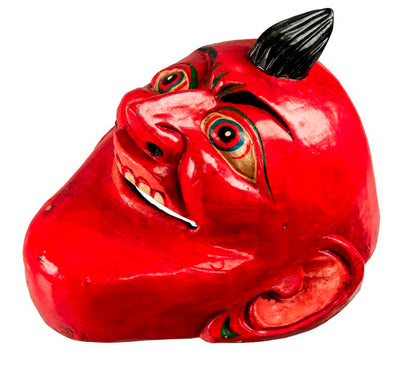 Masque Joker Rouge Danse Cham Bouddhiste – Bois Du Népal