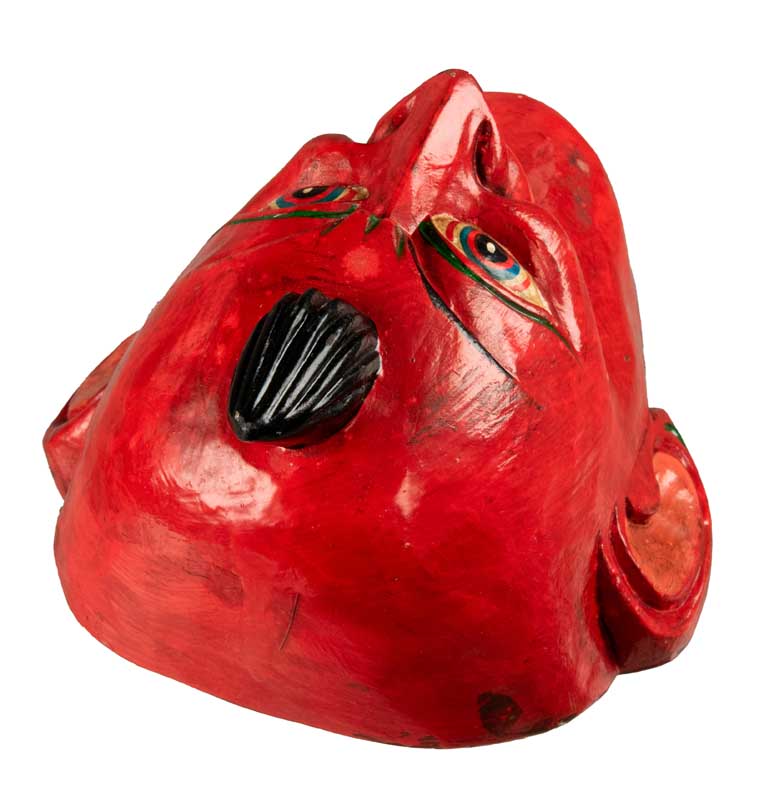 Masque Joker Rouge Danse Cham Bouddhiste – Bois Du Népal
