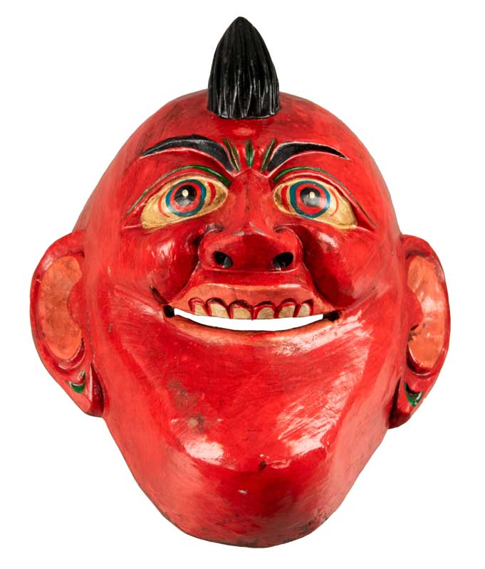 Masque Joker Rouge Danse Cham Bouddhiste – Bois Du Népal