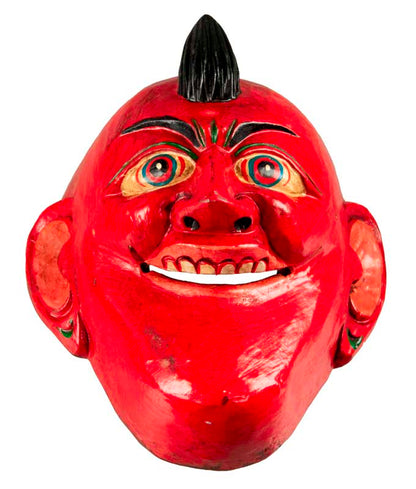 Masque Joker Rouge Danse Cham Bouddhiste – Bois Du Népal