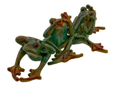 Figurine Grenouille Des Trois Sagesses en Céramique Artisanale