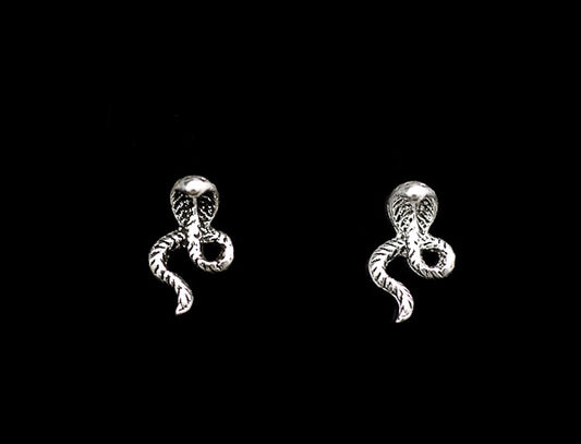 Boucles d’Oreilles Serpent King Snake Cobra en Argent 925