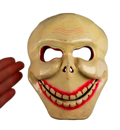 Masque Crâne Citipati Tête de Mort – Masque Rituel Bouddhiste de Danse Cham en Bois