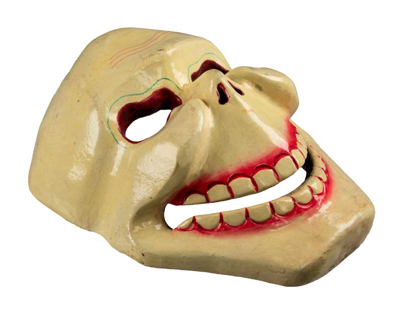 Masque Crâne Citipati Tête de Mort – Masque Rituel Bouddhiste de Danse Cham en Bois