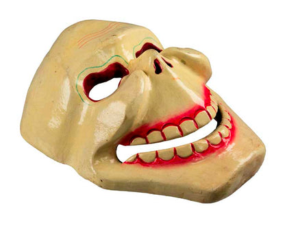 Masque Crâne Citipati Tête de Mort – Masque Rituel Bouddhiste de Danse Cham en Bois