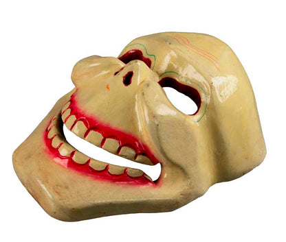 Masque Crâne Citipati Tête de Mort – Masque Rituel Bouddhiste de Danse Cham en Bois