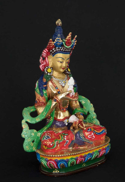Statue tibétaine de Vajrasattva en bronze doré – Bodhisattva de la purification et de la sagesse