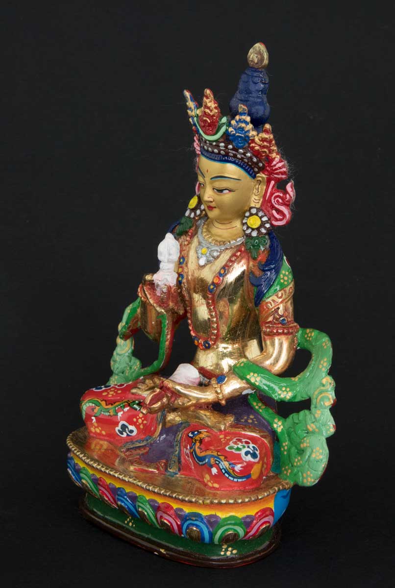 Statue tibétaine de Vajrasattva en bronze doré – Bodhisattva de la purification et de la sagesse