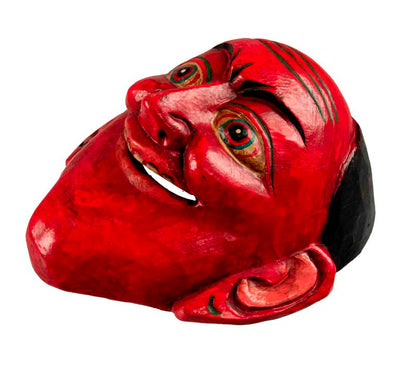 Masque Joker Rouge Danse Cham Bouddhiste – Décoration Murale Népalaise