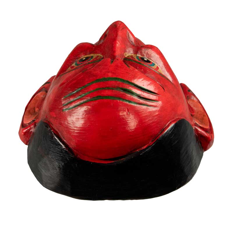 Masque Joker Rouge Danse Cham Bouddhiste – Décoration Murale Népalaise