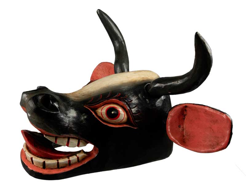 Masque Vache Surabhi Kamadhenu En Bois – Décoration Murale Du Népal