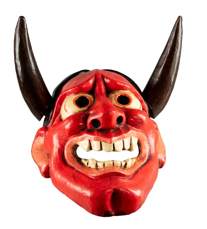 Masque Hannya Japonais Nô En Bois – Décoration Murale Artisanale Du Népal