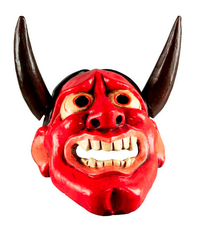 Masque Hannya Japonais Nô En Bois – Décoration Murale Artisanale Du Népal