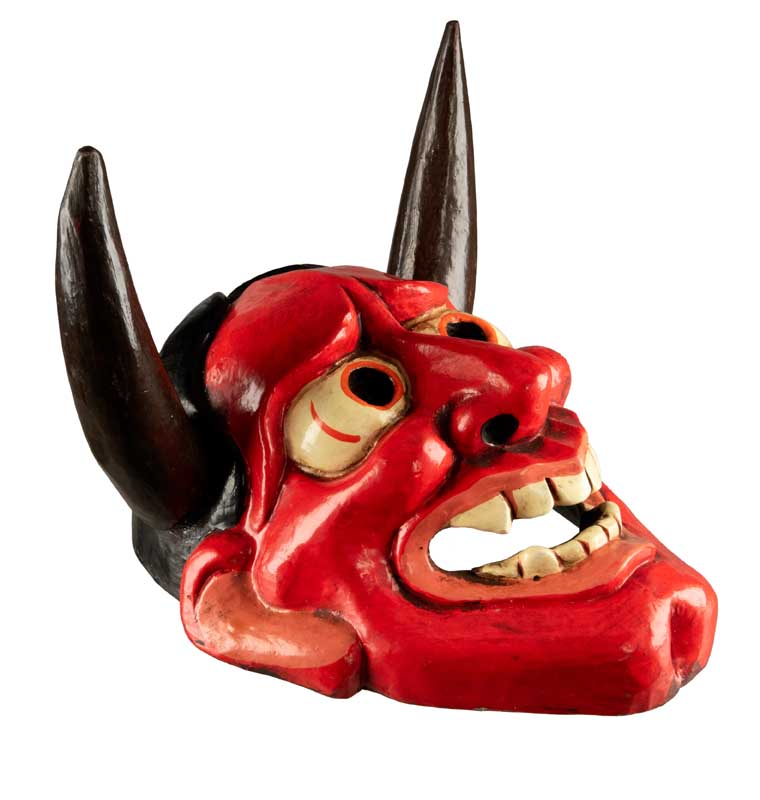 Masque Hannya Japonais Nô En Bois – Décoration Murale Artisanale Du Népal