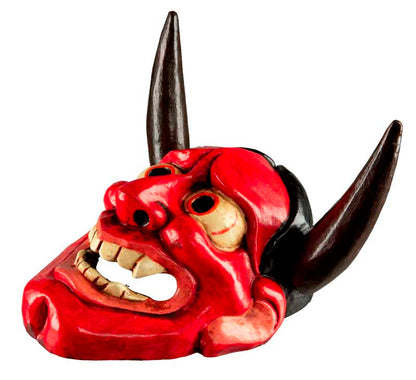 Masque Hannya Japonais Nô En Bois – Décoration Murale Artisanale Du Népal