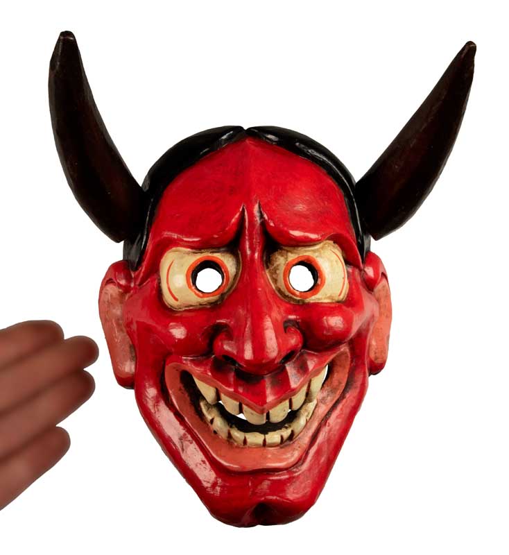 Masque Hannya Japonais Nô En Bois – Décoration Murale Artisanale Du Népal
