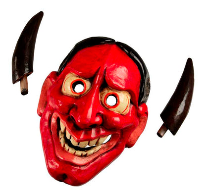 Masque Hannya Japonais Nô En Bois – Décoration Murale Artisanale Du Népal