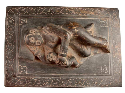Poids Chinois en Pierre Sculptée – Maternité, Art Traditionnel Ming Qing