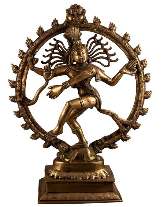 Statue Shiva Nataraja Natraj Murti 46 cm en Laiton – Danse Cosmique