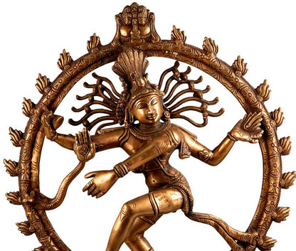 Statue Shiva Nataraja Natraj Murti 46 cm en Laiton – Danse Cosmique