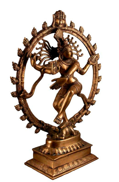 Statue Shiva Nataraja Natraj Murti 46 cm en Laiton – Danse Cosmique