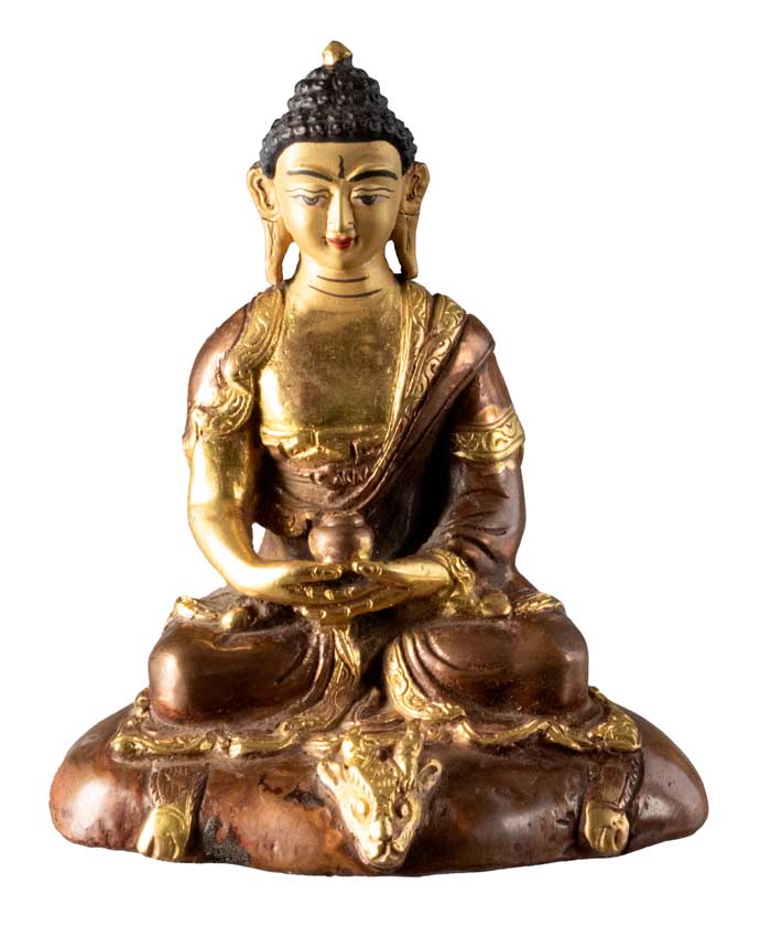 Statue de Bouddha Amitabha en alliage de cuivre – Artisanat traditionnel du Népal