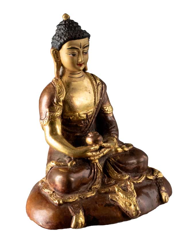 Statue de Bouddha Amitabha en alliage de cuivre – Artisanat traditionnel du Népal