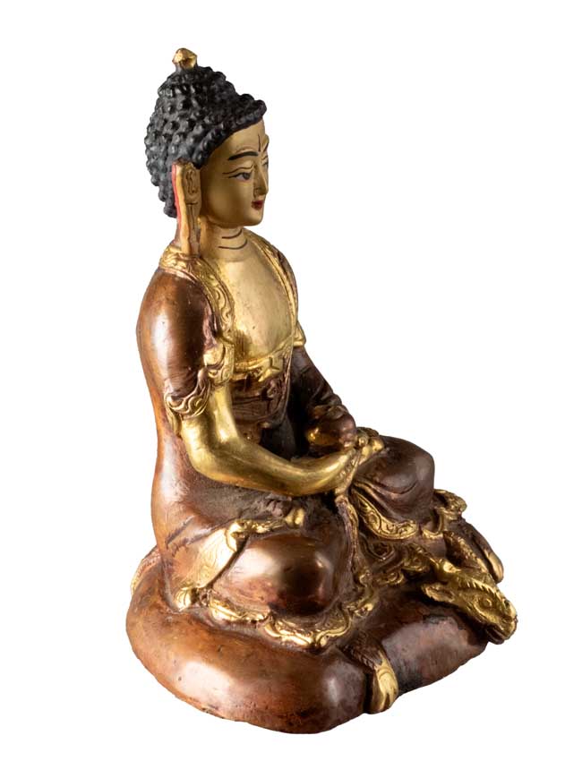 Statue de Bouddha Amitabha en alliage de cuivre – Artisanat traditionnel du Népal