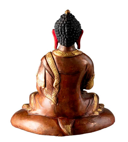 Statue de Bouddha Amitabha en alliage de cuivre – Artisanat traditionnel du Népal