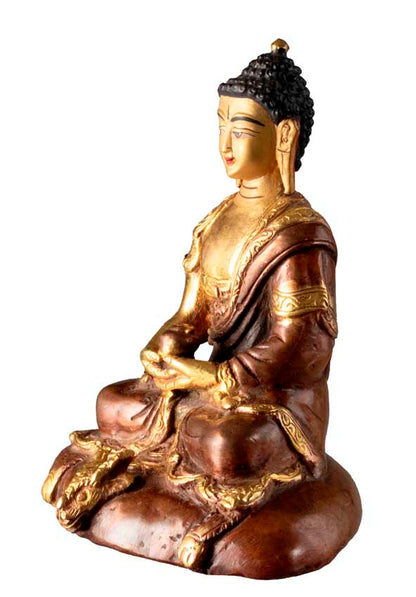 Statue de Bouddha Amitabha en alliage de cuivre – Artisanat traditionnel du Népal