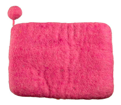 Porte-Monnaie en Feutrine Rose à Fleurs – Artisanat Népalais