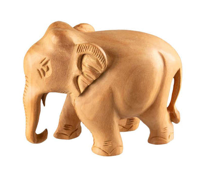 Statuette Éléphant En Bois – Artisanat Indien Fait Main