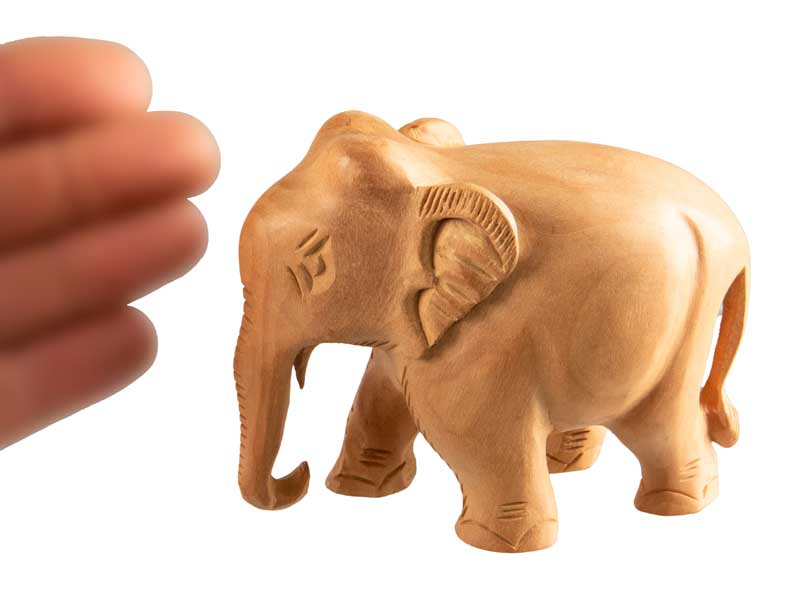 Statuette Éléphant En Bois – Artisanat Indien Fait Main
