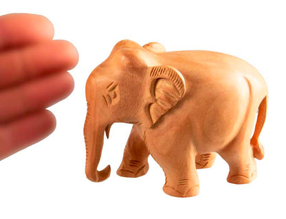 Statuette Éléphant En Bois – Artisanat Indien Fait Main