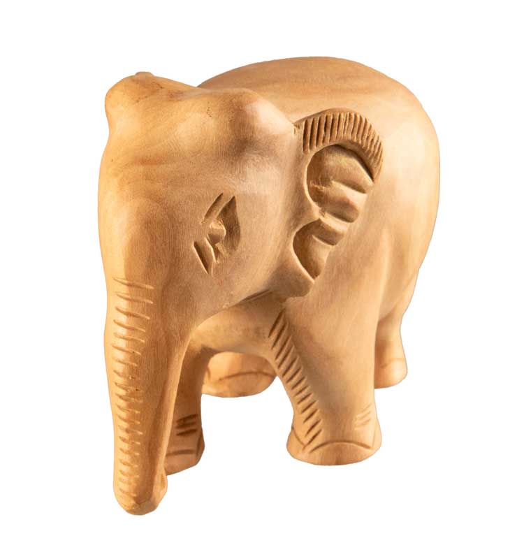 Statuette Éléphant En Bois – Artisanat Indien Fait Main