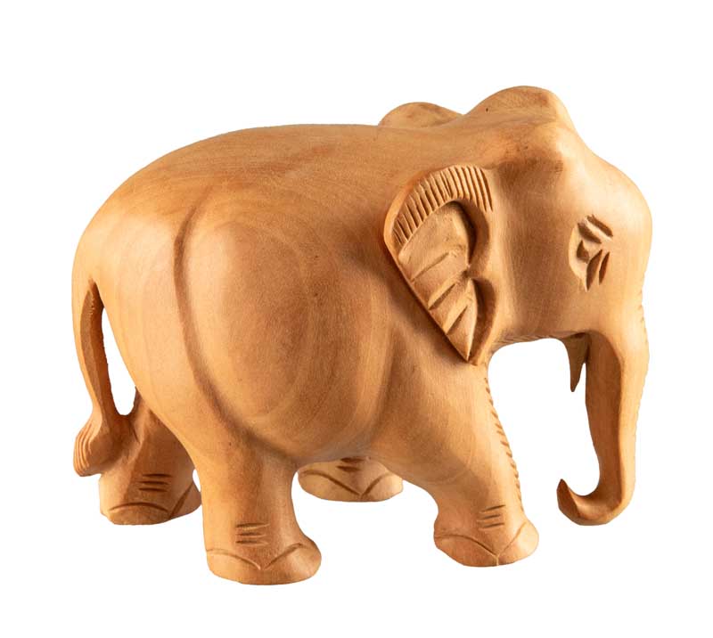 Statuette Éléphant En Bois – Artisanat Indien Fait Main