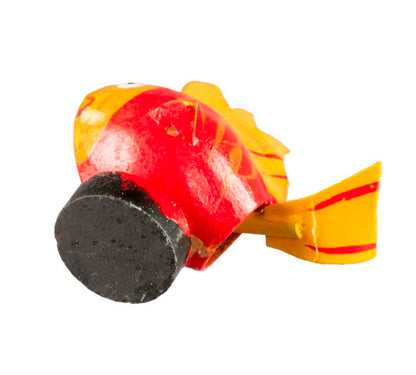 Magnet Poisson Exotique Orange En Coque De Pistache – Artisanat Miniature