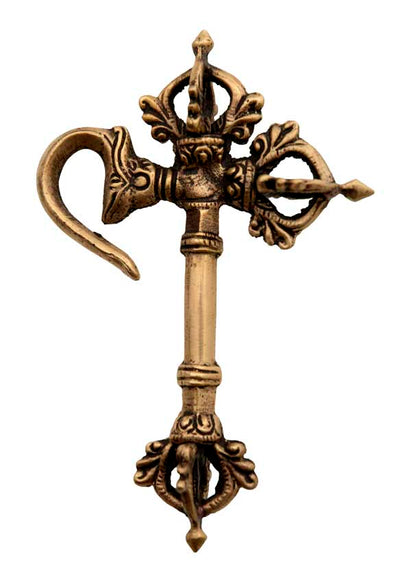Ensemble de 5 outils rituels bouddhistes – collection tantrique en laiton (Népal)