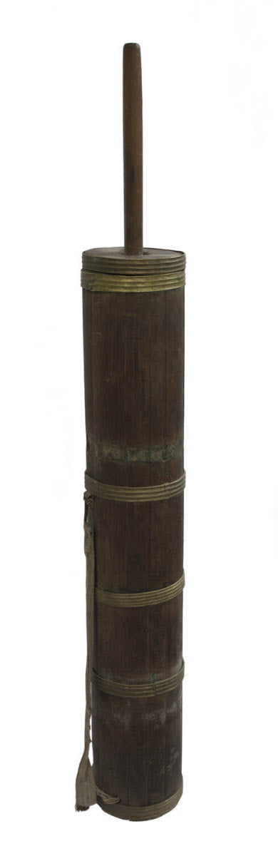Ancienne Baratte Tibétaine à Thé au Beurre – Objet Usuel de l’Himalaya
