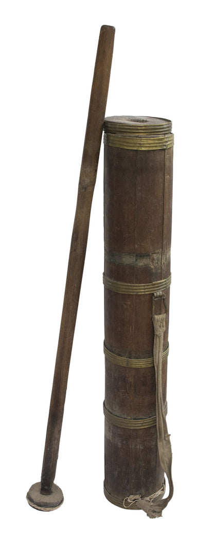 Ancienne Baratte Tibétaine à Thé au Beurre – Objet Usuel de l’Himalaya