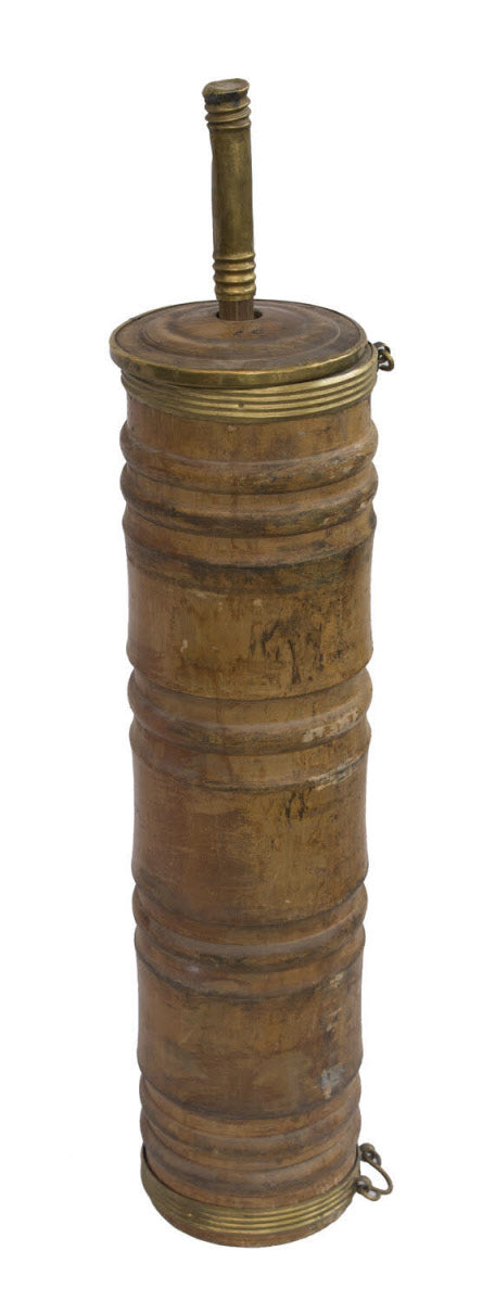 Ancienne Baratte Tibétaine à Thé au Beurre de Yak – Objet Usuel de l’Himalaya