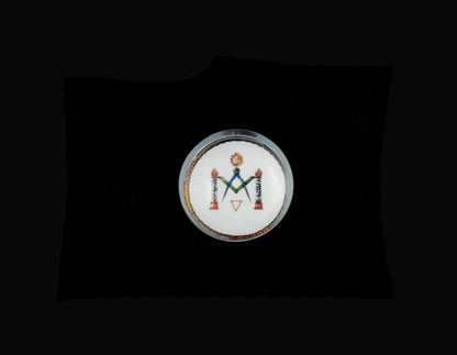 Coffret de 4 Magnets Franc-Maçonnerie en Verre – Symboles Maçonniques Assortis