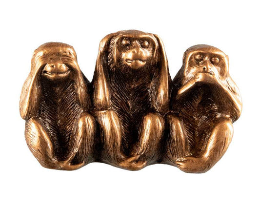 3 Singes De La Sagesse Dorés – Figurines Japonaises En Résine