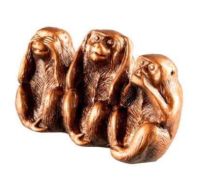 3 Singes De La Sagesse Dorés – Figurines Japonaises En Résine