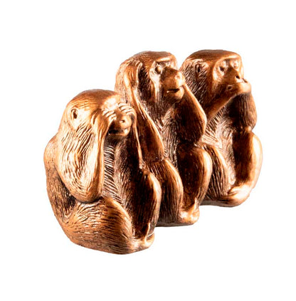 3 Singes De La Sagesse Dorés – Figurines Japonaises En Résine