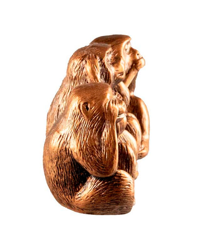 3 Singes De La Sagesse Dorés – Figurines Japonaises En Résine